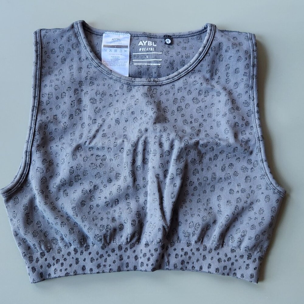 Evolve Speckle Seamless Crop Vest - Charcoal